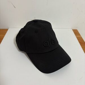 ALO Yoga Black Embroidered Logo Baseball Cap